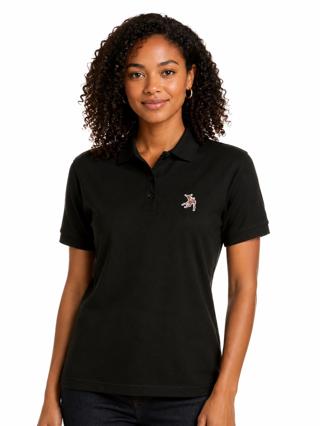 Firm Priceauthentic Burberry Black Copland Deer Embroidered Piqu Polo